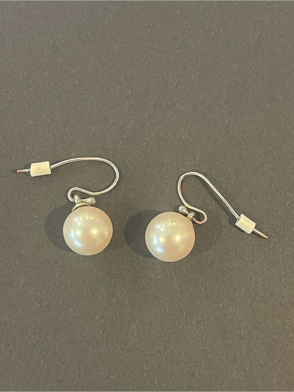 Classic Faux Pearl Drop Earrings - White